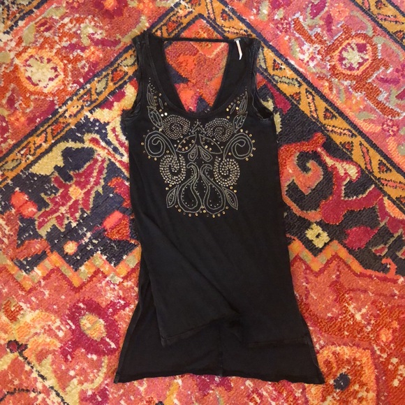 Free People Boho Sequin Long Top - Picture 5 of 7